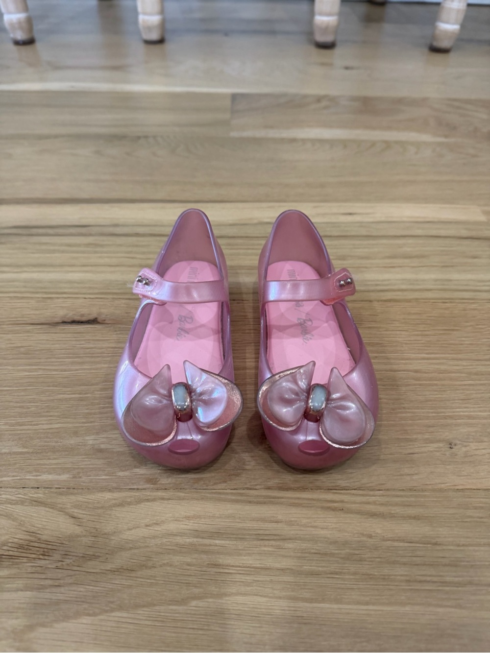Mini Melissa Ultragirl Barbie Girls' Pink Bow Mary Jane Kids Shoes